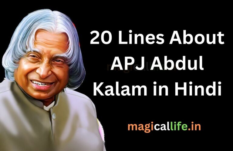 20 Lines About APJ Abdul Kalam in Hindi